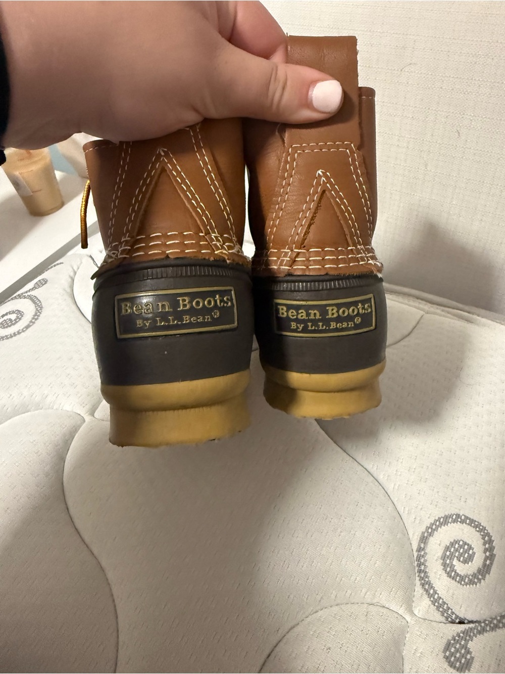 L.L. Bean Kids Tan and Black Bean Boots